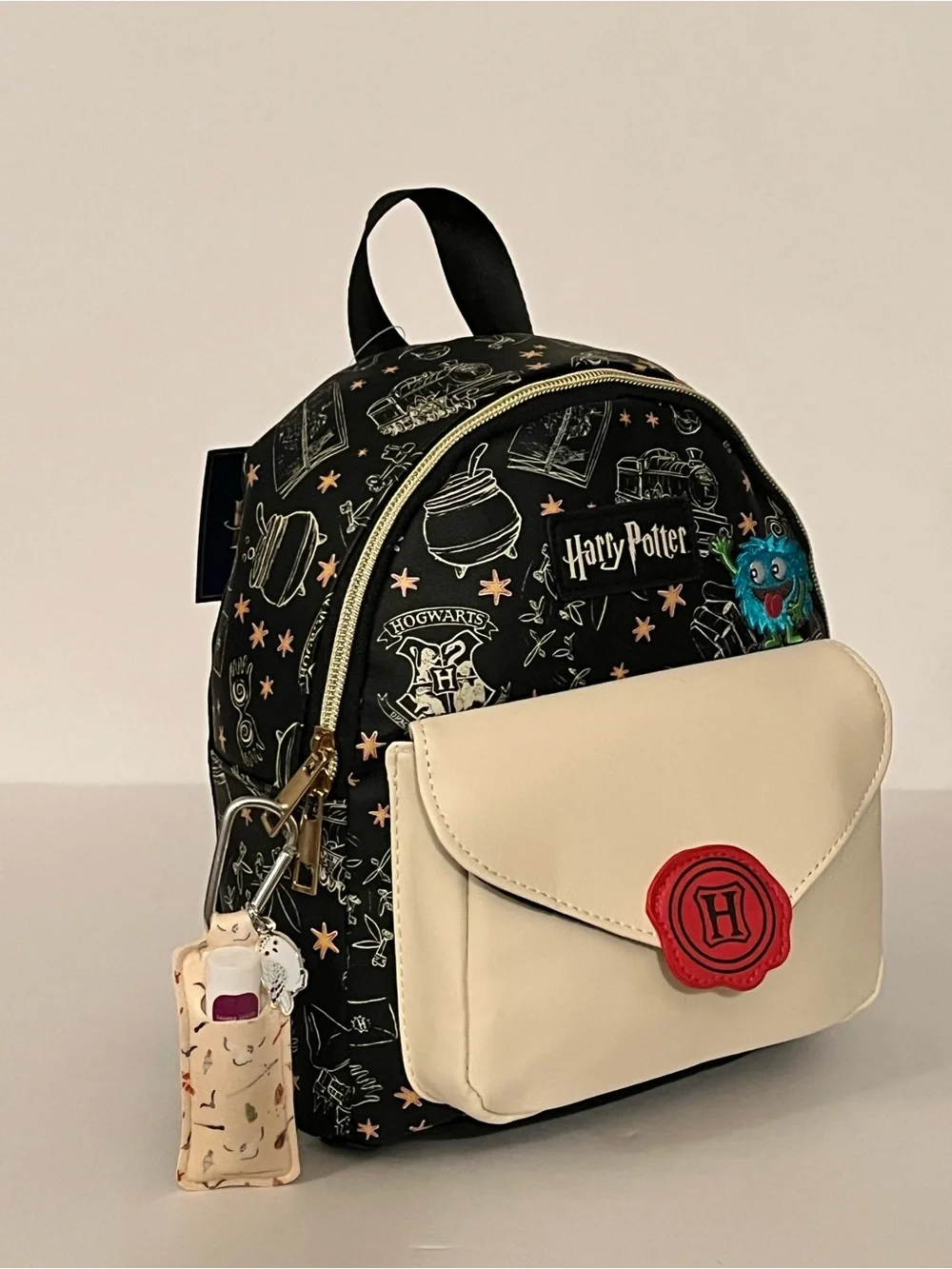 Hogwarts Acceptance Letter Backpack with Hedgewig Lip Balm Case Zipper Pull